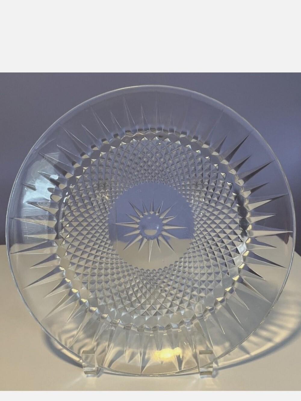 Clear Cut Glass Serving Plate - Elegant Home Dining Platter